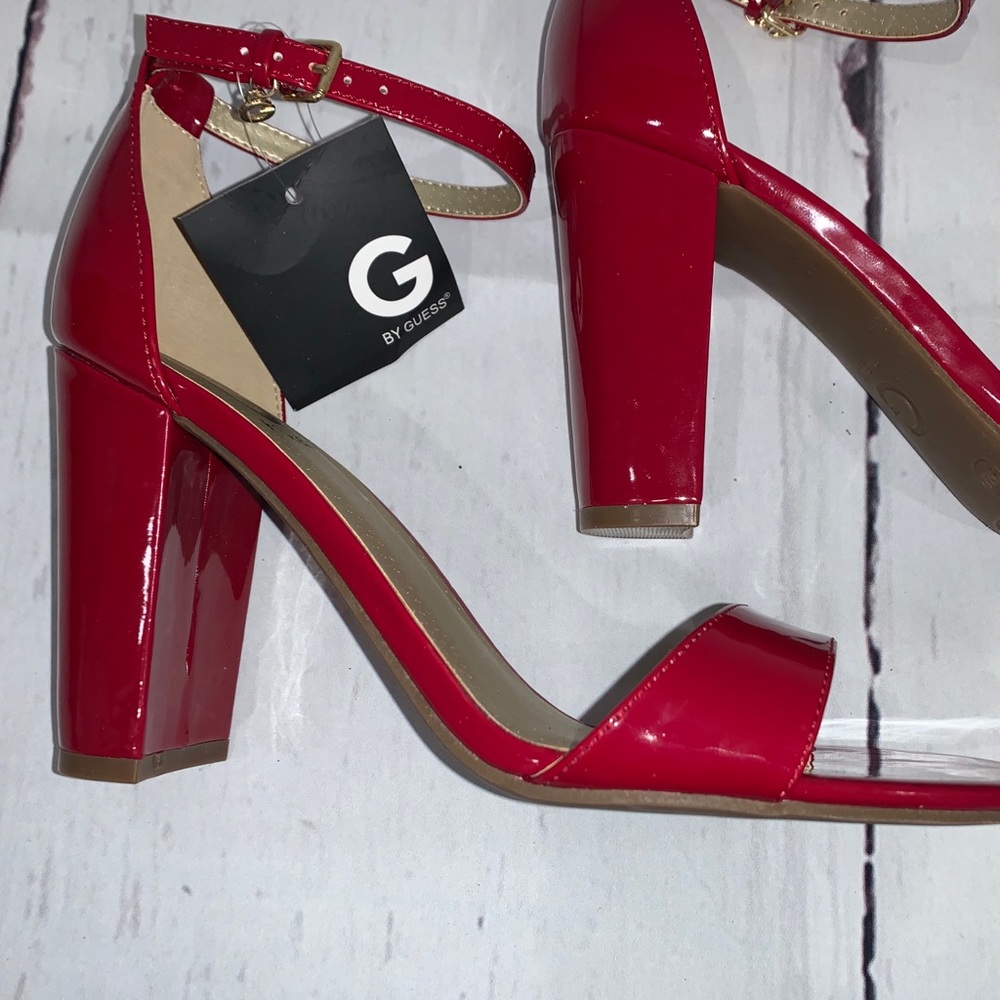 Guess red hot ankle strap chunky heels - Picture 4 of 8